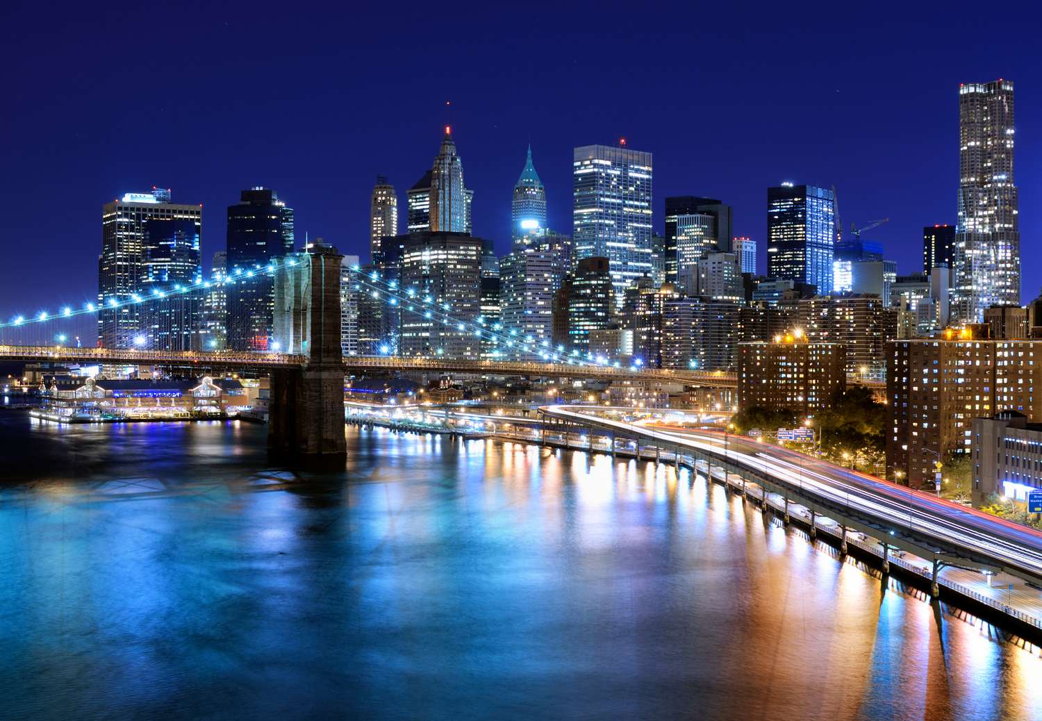 Фотообои De-Art Ночные огни Нью-Йорка V4-079